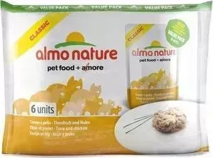 Пауч Almo Nature и Classic Adult Cat with Tuna and Chicken с тунцом и курицей для кошек 6х55г (4484)