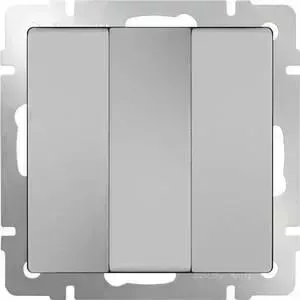 Выключатель трехклавишный Werkel серебряный WL06-SW-3G
