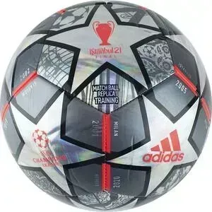 Мяч футбольный ADIDAS Finale Training Foil GK3498, р.4, 12 пан., ТПУ, маш.сшивка, оранж-серебр-черный