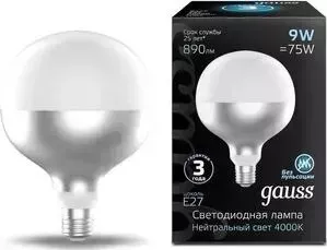 Лампа GAUSS светодиодная филаментная E27 9W 4100K белая 1014802209