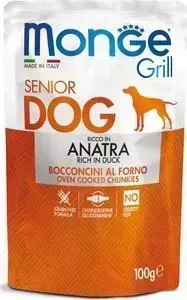 Пауч Monge и Dog Grill SENIOR Pouch для пожилых собак утка 100 г