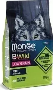 Сухой корм Monge Dog BWild LOW GRAIN низкозерновой из мяса дикого кабана для взрослых собак всех пород 2,5 кг