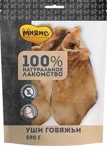 Лакомство Мнямс для собак Уши говяжьи 590 г