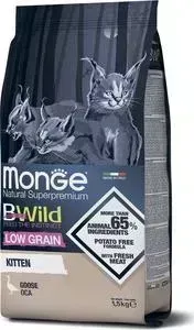 Сухой корм Monge Cat BWild LOW GRAIN Kitten низкозерновой из мяса гуся для котят 1,5 кг