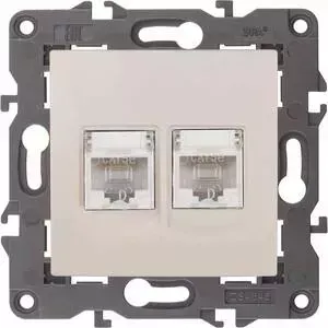 Розетка ЭРА информационная 2XRJ45 Elegance 14-3108-02 Б0034309