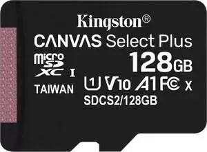 Карта памяти KINGSTON microSDXC 128Gb Canvas Select Plus (class 10/UHS-I/U1/100MB/s)