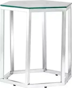 Стол журнальный Stool Group Гекс прозрачное стекло, сталь серебро EET-063