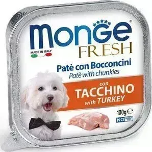 Консервы Monge Dog Fresh для собак индейка 100 г