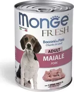 Консервы Monge Dog Fresh Chunks in Loaf для собак мясной рулет свинина 400 г