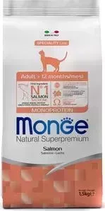Сухой корм Monge Cat для взрослых кошек с лососем 1,5 кг