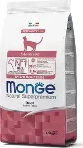 Сухой корм Monge Cat Monoprotein Sterilised Beef для стерилизованных кошек с говядиной 1,5 кг