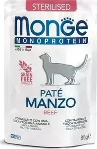 Пауч Monge и Cat Monoprotein Pouch для стерилизованных кошек говядина 85 г