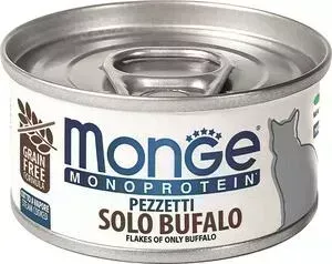 Консервы Monge Cat Monoprotein мясные хлопья для кошек из мяса буйвола 80 г