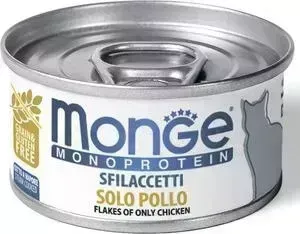 Консервы Monge Cat Monoprotein мясные хлопья для кошек из курицы 80 г