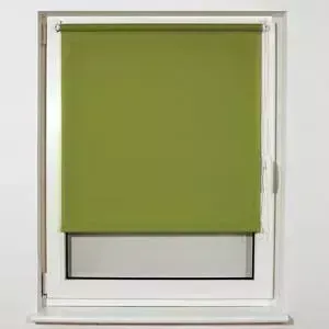 Штора Brabix рулонная 50x175 см текстура лен, защита 55-85&#037;, 200 г/м 2 зеленый S-32 605974