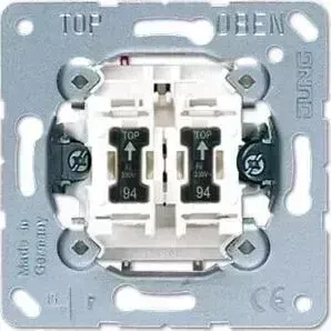 Выключатель Jung двухклавишный с подсветкой 10А 250V 505U5