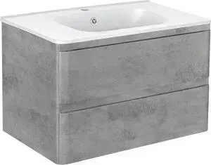 Тумба с раковиной Vincea с Vico 80 подвесная, Beton (VMC-2V800BT + VCB-2VP800W)