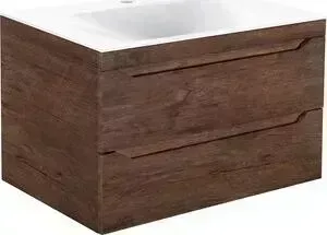 Тумба с раковиной Vincea с Fine 80 подвесная, R.Wood (VMC-2F800RW + VCB-1F800W)