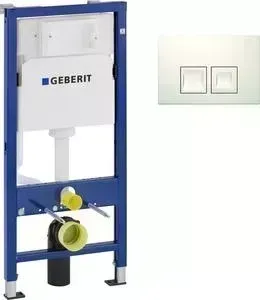 Инсталляция для унитаза Geberit DuofixBasic Delta50 с белой клавишей (458.103.00.1, 115.135.11.1)