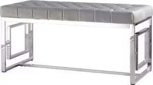 Банкетка Stool Group -скамейка Бруклин вельвет серый/сталь серебро Bench-012-GR