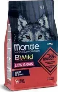 Сухой корм Monge Dog BWild LOW GRAIN низкозерновой из мяса оленя для взрослых собак всех пород 12 кг