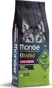 Сухой корм Monge Dog BWild LOW GRAIN низкозерновой из мяса дикого кабана для взрослых собак всех пород 12 кг