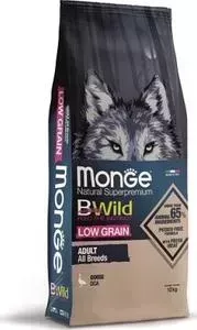 Сухой корм Monge Dog BWild LOW GRAIN низкозерновой из мяса гуся для взрослых собак всех пород 12 кг