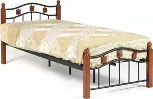 Кровать TetChair AT-126 wood slat base дерево гевея/металл 90x200 (Single bed) красный дуб/черный