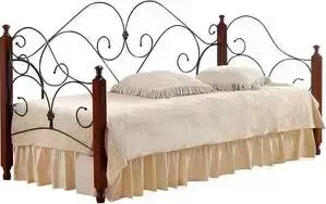 Кровать TetChair Sonata wood slat base, дерево гевея/металл, 90x200 (Day bed), красный дуб/черный