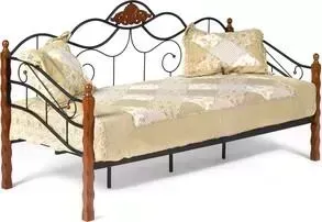 Кровать TetChair Canzona wood slat base дерево гевея/металл 90x200 (Day bed) красный дуб/черный