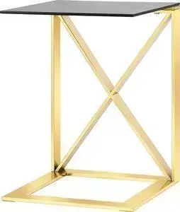 Стол журнальный Stool Group Кросс 40x40 стекло smoke, сталь золото EET-008-C-TG-SK