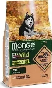 Сухой корм Monge Dog BWild GRAIN FREE беззерновой из лосося для взрослых собак всех пород 2,5 кг