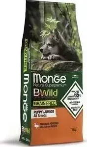Сухой корм Monge Dog BWild GRAIN FREE Puppy&Junior беззерновой из мяса утки с картофелем для щенков всех пород 12 кг