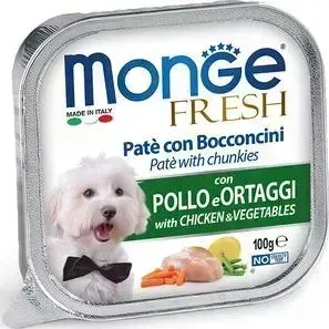 Консервы Monge Dog Fresh для собак курица с овощами 100 г