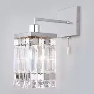 Бра EUROSVET Barra 10100/1 хром/прозрачный хрусталь Strotskis