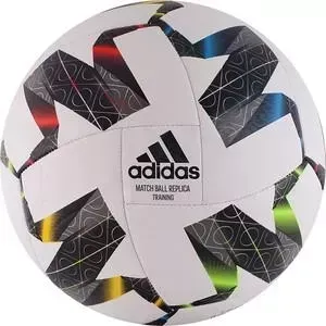 Мяч футбольный ADIDAS UEFA NL TRNFS0204, р.4, 18 пан., ТПУ, маш.сшивка, бело-черный-мультиколор