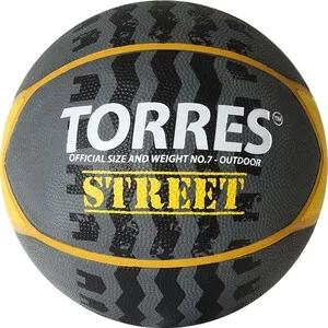 Фото №0 Мяч баскетбольный TORRES Street B02417, р.7, 7 панел.резина, нейлон.корд, бут. кам., серо-желто-белый