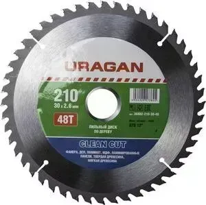 Диск пильный URAGAN Clean Cut 210х30мм 48Т (36802-210-30-48)