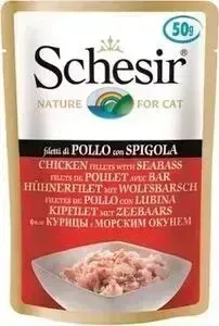 Пауч Schesir и для кошек, Цыпленок с Морским окунем, 50 г (132.С766)