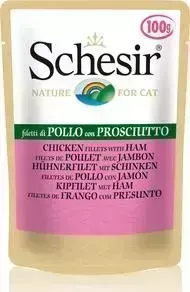 Пауч Schesir и для кошек, Куриное филе с Ветчиной, 100 г (132.С579)