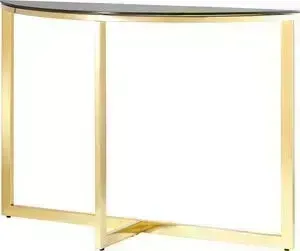 Консоль Stool Group полукруглая Альба 115x30 стекло черное, сталь золото ECST-095-SR-TG
