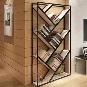Стеллаж Akur Loft Hampton металлокаркас черный декор белый