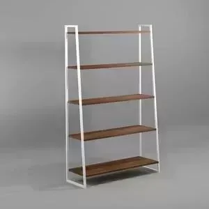 Стеллаж Akur Loft Gilbert металлокаркас белый декор орех