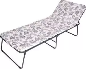 Кровать раскладная Ольса Надин п/мягкая лист 10 мм каркас черный/ткань фиолетовые цветы С408