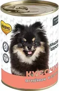 Консервы Мнямс Кусочки в соусе с ягненком для собак всех пород КРАСИВАЯ ШЕРСТЬ 400 г