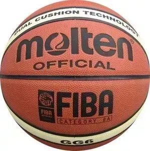 Мяч баскетбольный Molten BGG6X р.6, 12 панелей, FIBA Appr, синт.кожа, коричнево-беж-черный