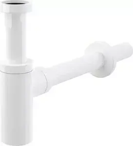 Сифон для раковины AlcaPlast DN32 DESIGN цельнометаллический, круглый, белый (A400B)