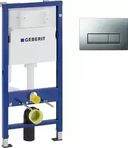 Инсталляция для унитаза Geberit DuofixBasic Delta51 с клавишей матовый хром (458.103.00.1, 115.105.46.1)