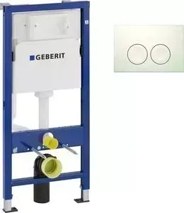 Инсталляция для унитаза Geberit DuofixBasic Delta21 с белой клавишей (458.103.00.1, 115.125.11.1)