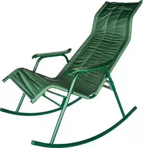Кресло Ольса -качалка Нарочь каркас зеленый/ткань зеленая с238